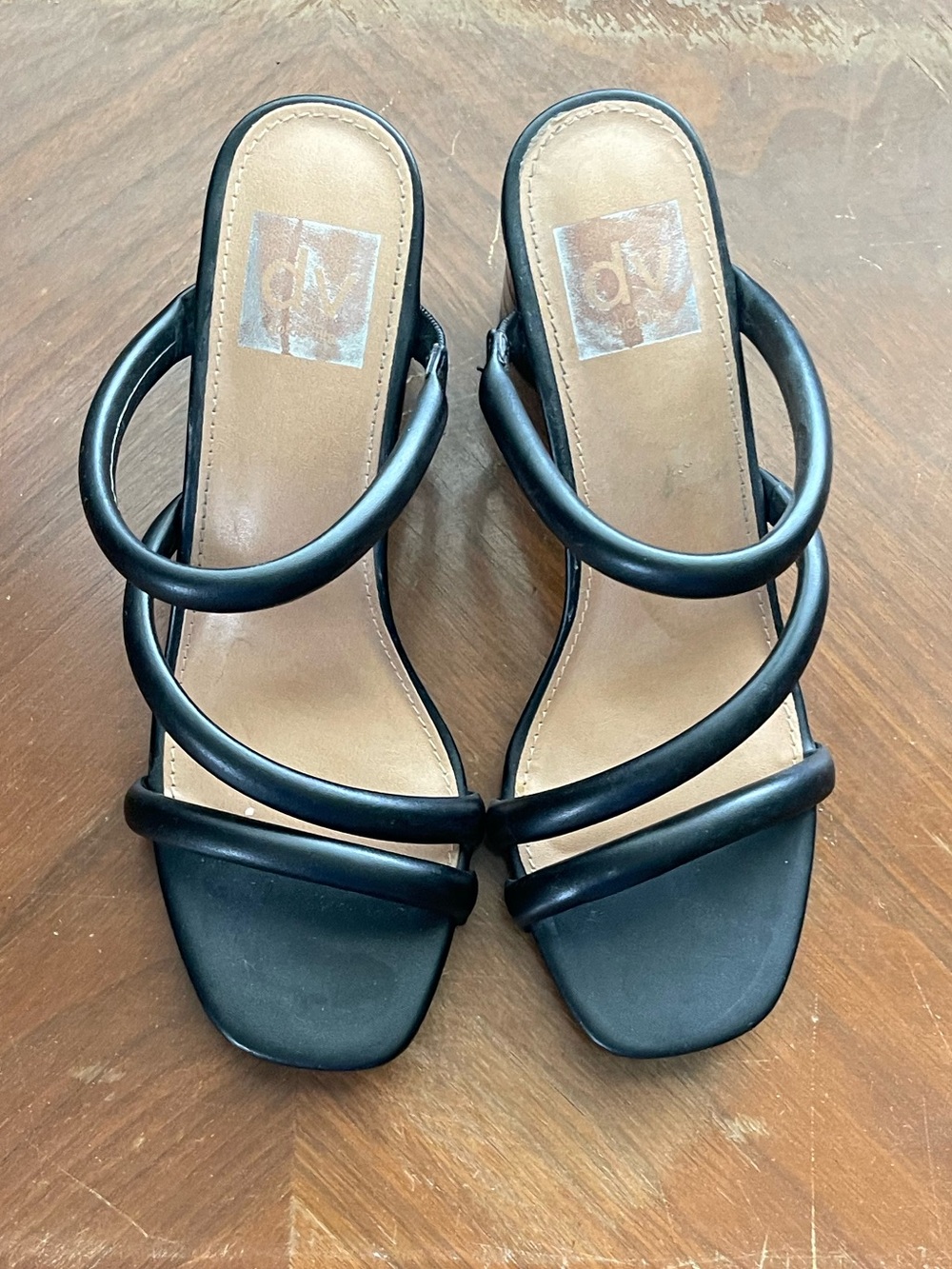 Dolce Vita Black Strappy Slide Heels - Women